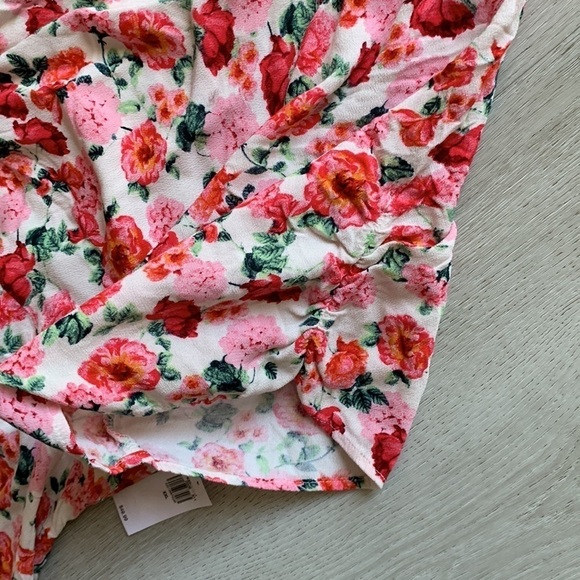 Floral Puff-Sleeve V-Neck Crepe Midi Dress for Women size M Old Navy cottage - Picture 8 of 13